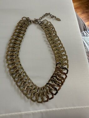 St Thomas Statement Goldtone Adjustable Industrial Style Quiet Luxury Necklace